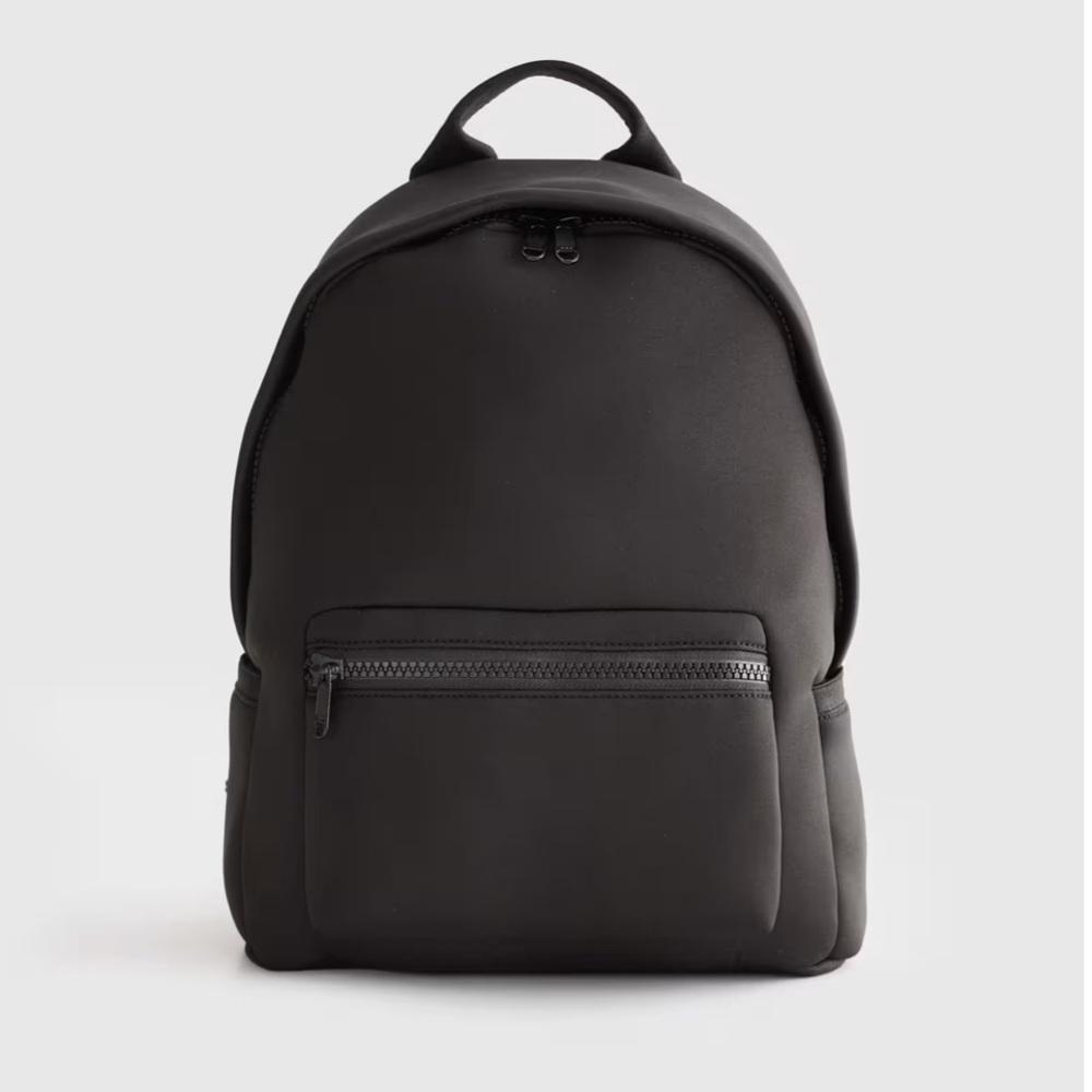 Quince Black Minimalist Backpack with Structured Design